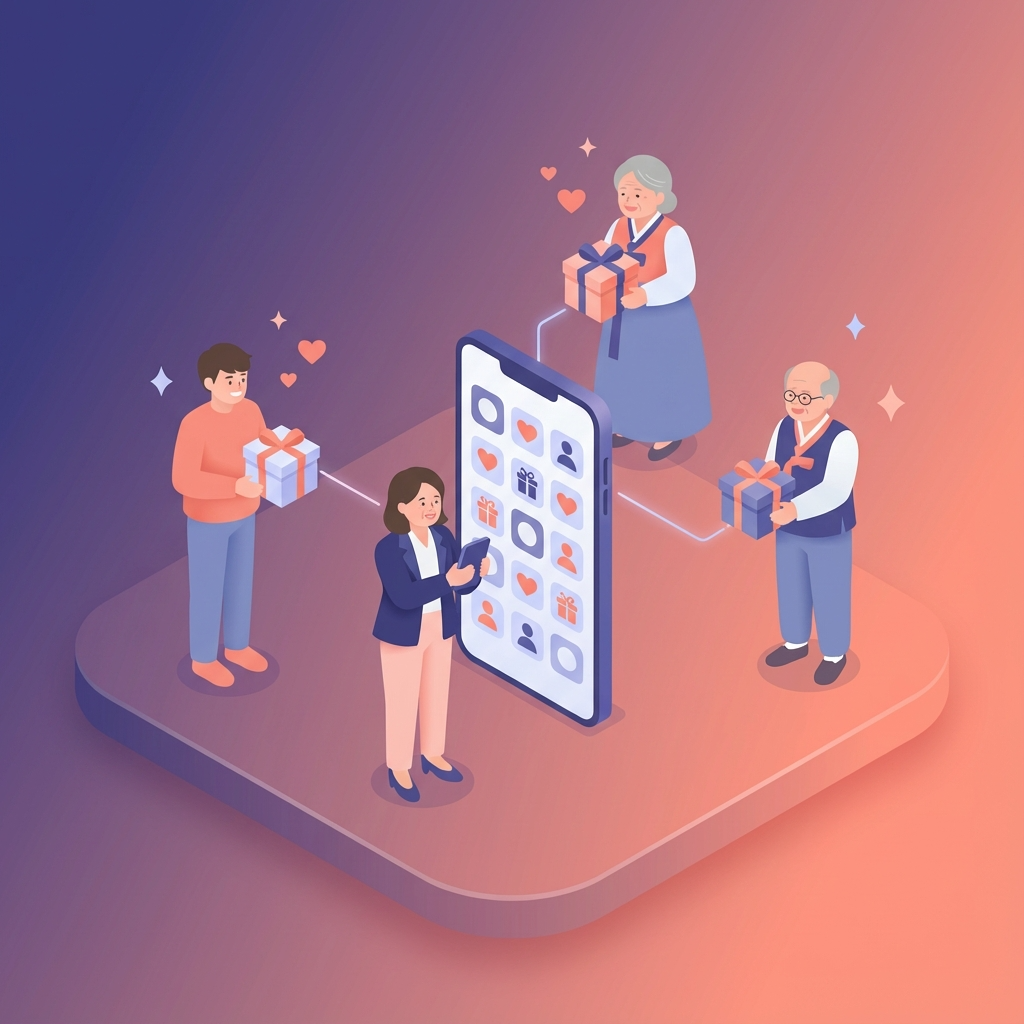 가족 케어 화면