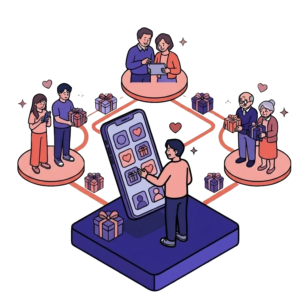 가족 케어 일러스트